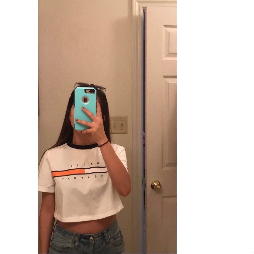 "happy everyday" crop top